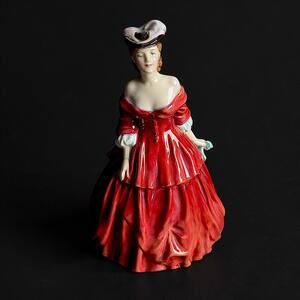 Royal Doulton Vivienne HN2073 Lady Figurine Red Dress England, No Box - 10126